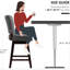 2 comptoirs, gris, siège de 26,5 po, aspect de siège pivotant, repose-pieds, repose-pieds, pour la cuisine et la salle à manger, fabrication en bois d'hévéa, tabourets de bar 2 coussins confortables, gris. Siège de 26,5 po de hauteur.