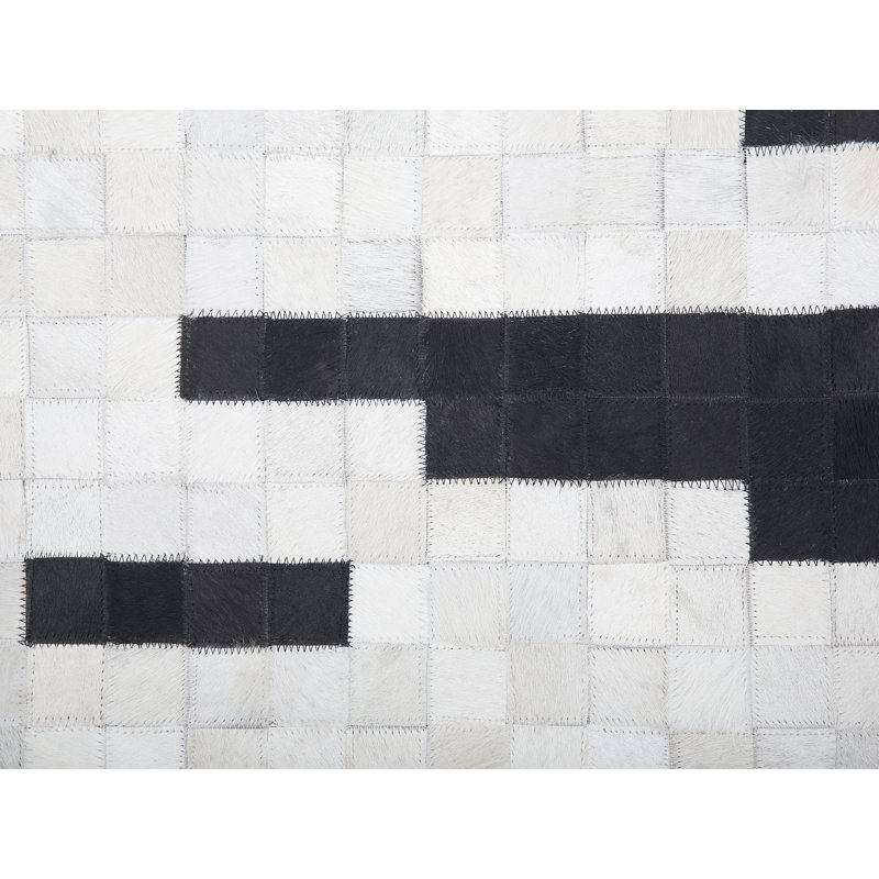 Geometric Leather Hand Woven Area Rug, 140cm W x 200cm L