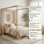 Lit à baldaquin simple avec garde-corps et structure en bois pour un sommeil sécuritaire-129527453