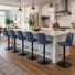 Tabouret de comptoir pivotant rembourré à base ronde (ensemble de 6)