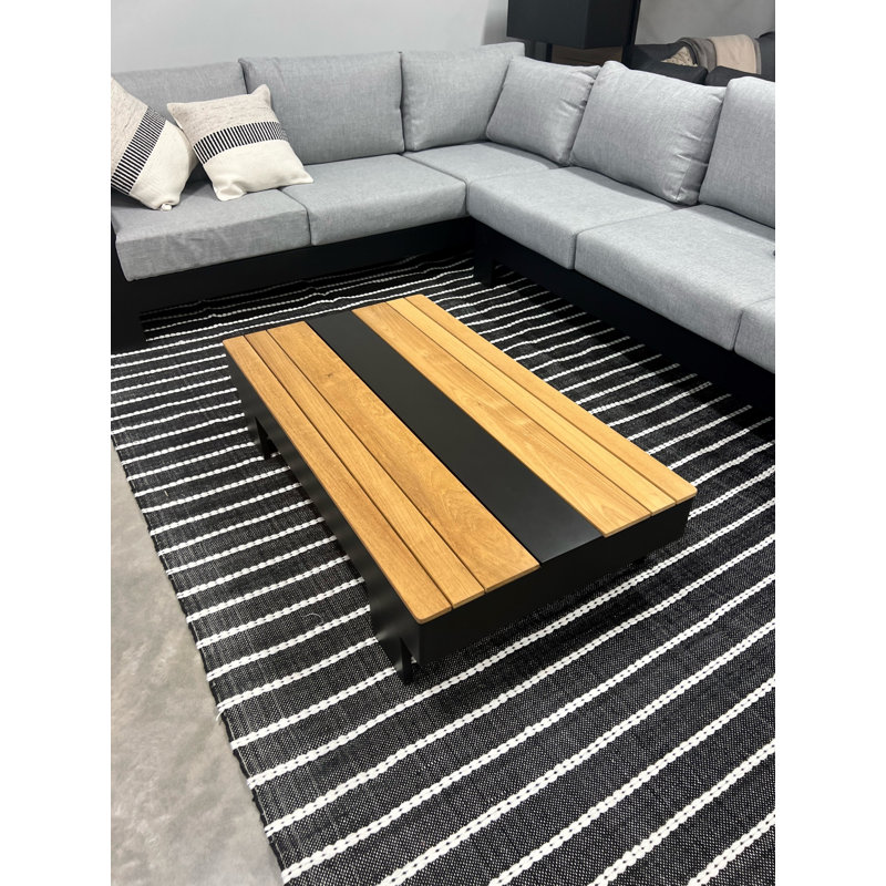Tapis graphite - noir et rayures naturelles, Rectangulaire 8 pi x 10 pi