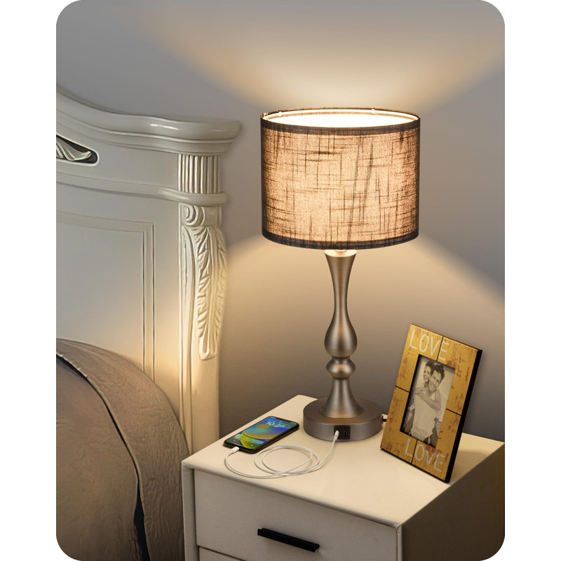 Denyer Metal USB Table Lamp, Black