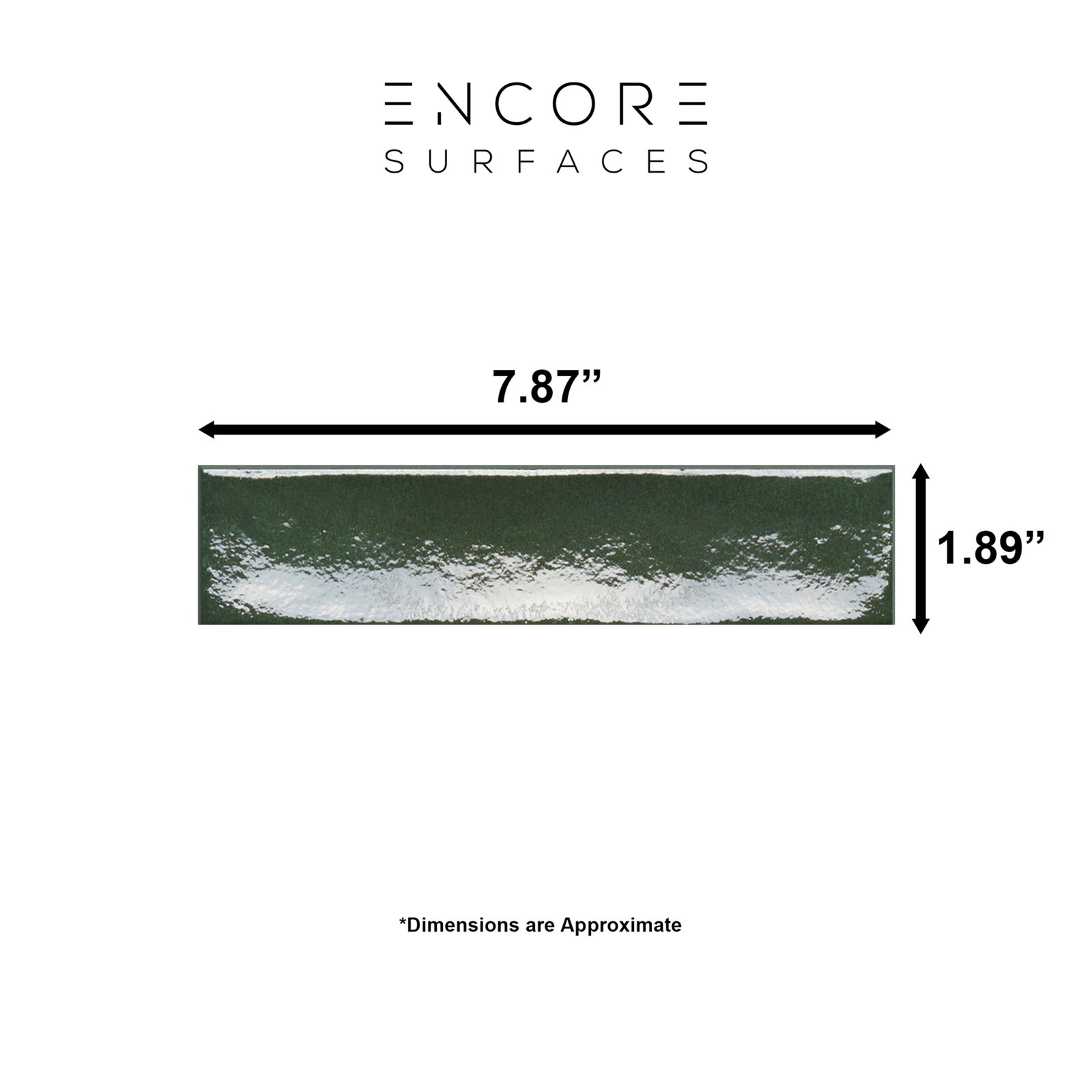 Morocca 2" x 8" Zellige Italian Porcelain Tile, Emerald Green