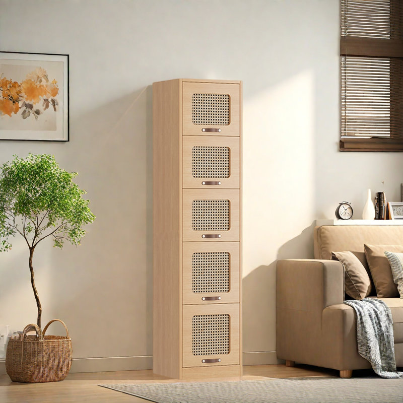 Rabehi, (5 tablettes) H 66,1 po x l 15,7 po x P 13,7 po, Brun