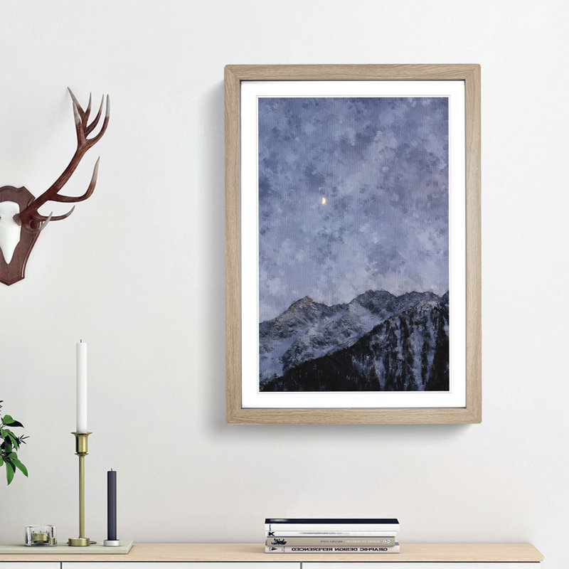 Half a Moon - Picture Frame Painting Print, Oak Framed, 63cm H x 45cm W x 2cm D