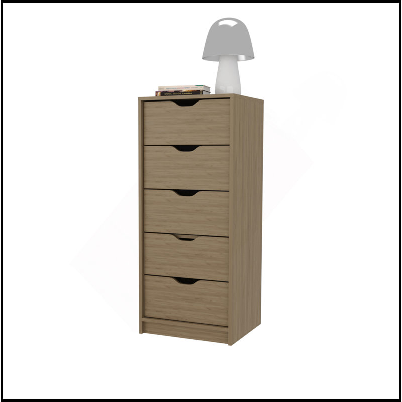 Commode à 5 tiroirs pour chambre de bébé et chambre à coucher Olijato