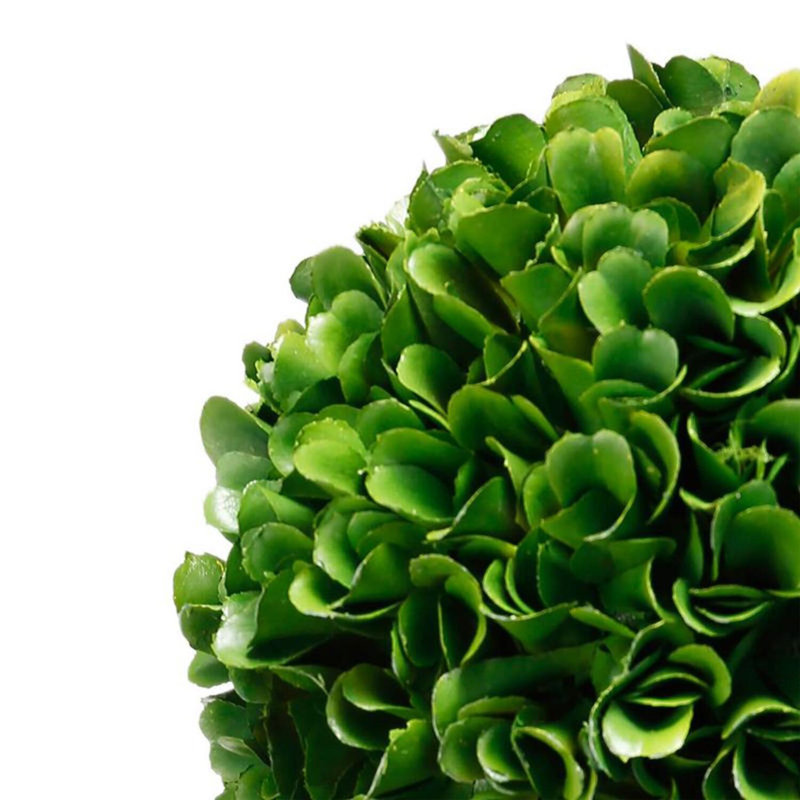 Evergreen Elegance Faux Boxwood Sphere Topiary, 6"x14", Indoor/Outdoor