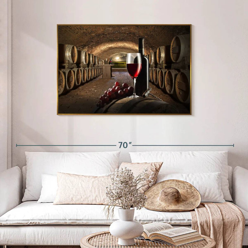 Winery, Cadre flottant doré, 43 po x 29 po