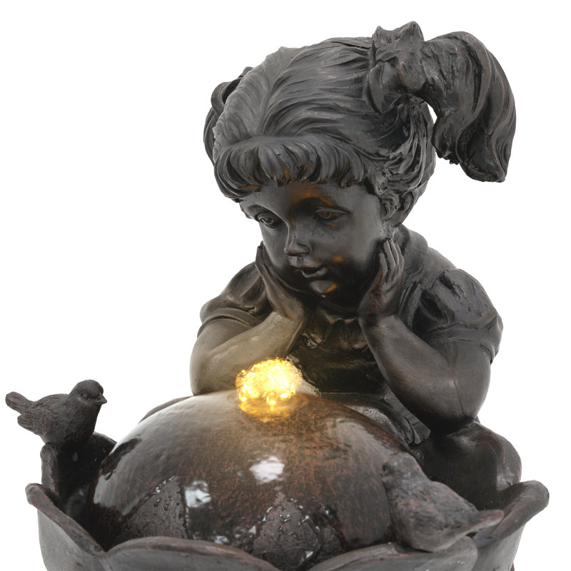 Outdoor Fountain with Lights