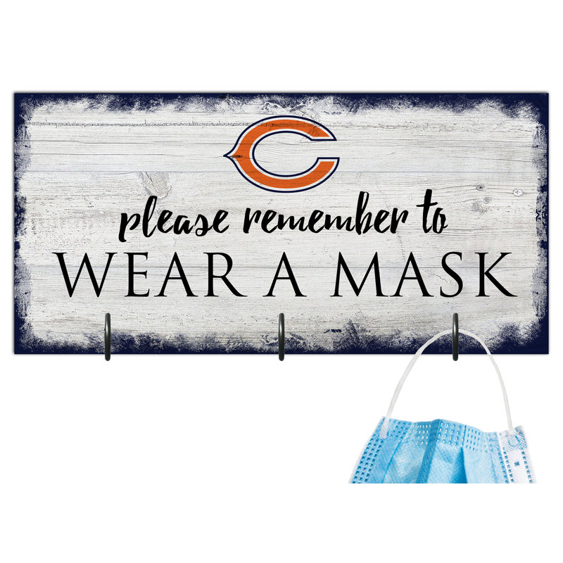 3 - Hook Wall Mounted Coat Rack, Chicago Bears