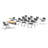 12 Person Flip Top 22'' L Modular Training Table and Chair Set with Casters and Modesty Panel