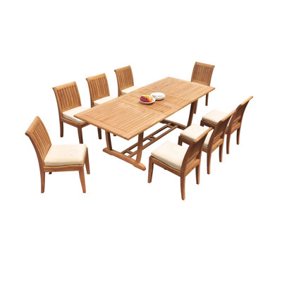 Lagos Teak Wood Patio Dining Set with