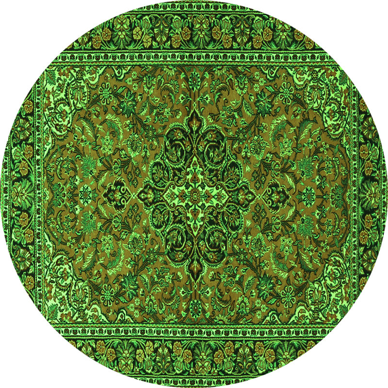 Washable Oriental Indoor Rug, Round 5'