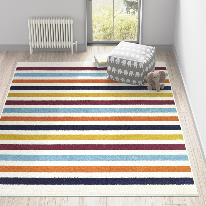 Tapis blanc / bleu / rouge Myrasol, Rectangle 7 pi 10 po x 10 pi