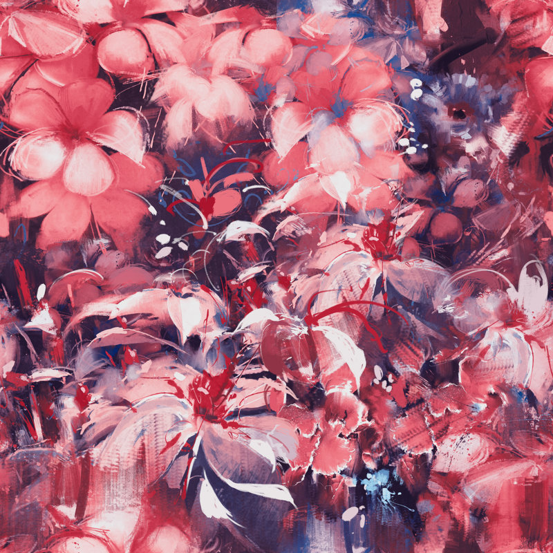 Flowers by Grandfailure - Wrapped Canvas Print, 122cm H x 122cm W x 3.8cm D