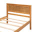 Structure de lit plateforme simple avec tête de lit, plateforme de matelas en lattes de bois immaculées, sans sommier, support stable en chêne, finition-722671386