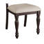 Ensemble de 2 chaises en tissu d'ameublement en tissu à finition brun grisâtre avec garniture cloutée et pieds tournés