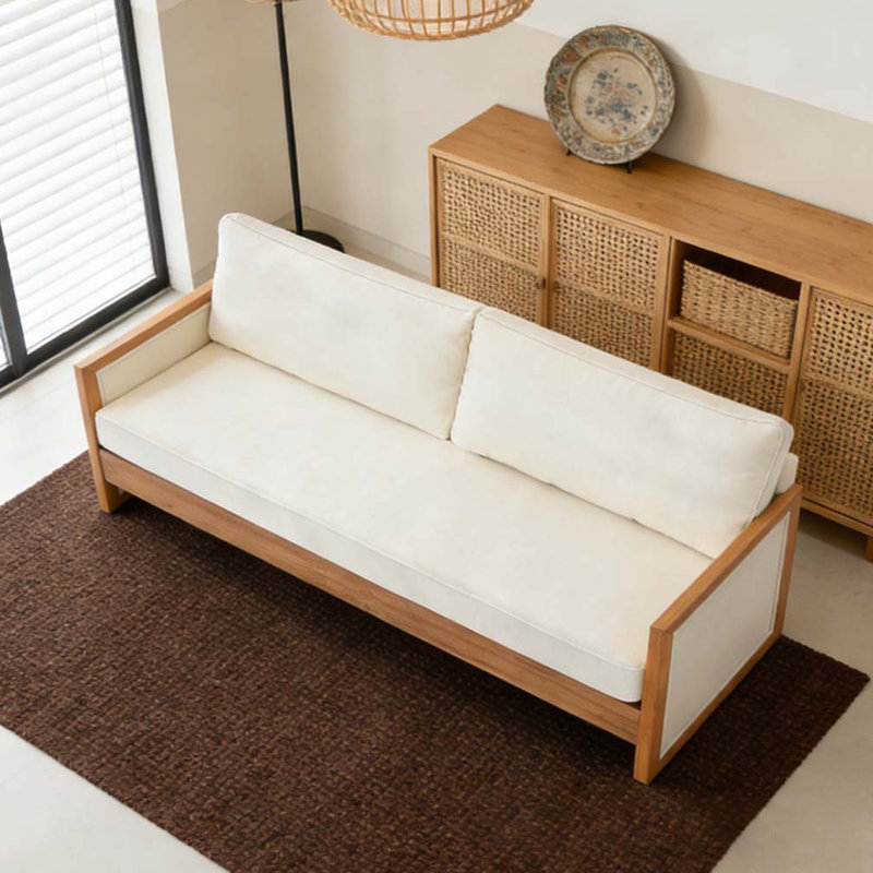 77.8" Sofa Couch Chenille Upholstery Sofa, Beige