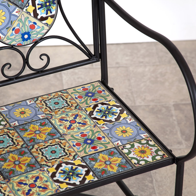 Majorelle 2 Seat Mosaic Bench