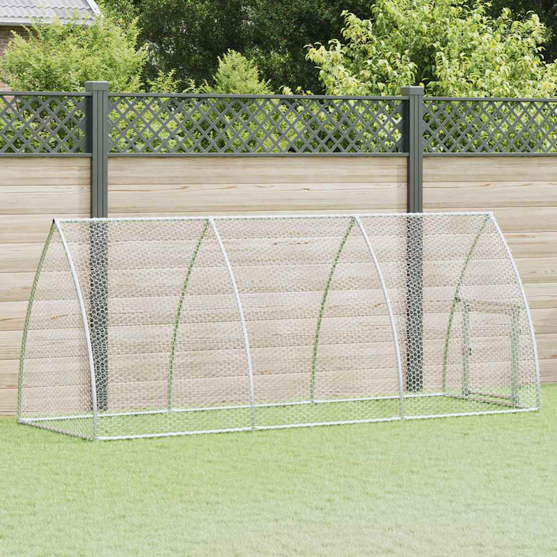 Cage à poulet en acier galvanisé 41,3 po x 47,2 po argent, H 47,2 po x l 118,1 po x P 41,3 po