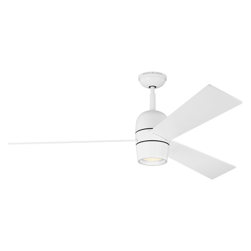 Alba 60'' Ceiling Fan with LED Lights, Matte White with White Blades