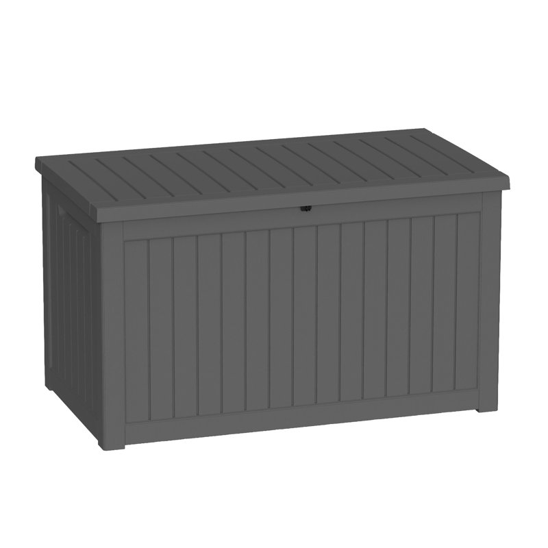  230 Gallon Large Durable Resin Outdoor Storage and Weather Resistant Resin Deck Box with Soft-Close Lid, Extra Seat for Patio & Garden