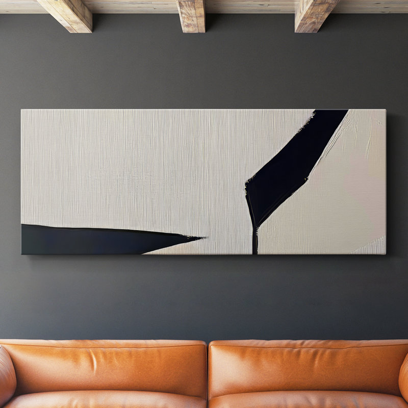 Toile tendue avec châssis abstrait, série # 7 XXXVII, H 12 po x l 30 po