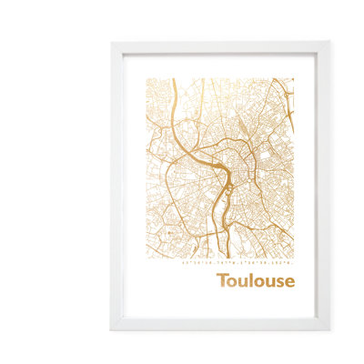 Toulouse Map - Single Picture Frame Print