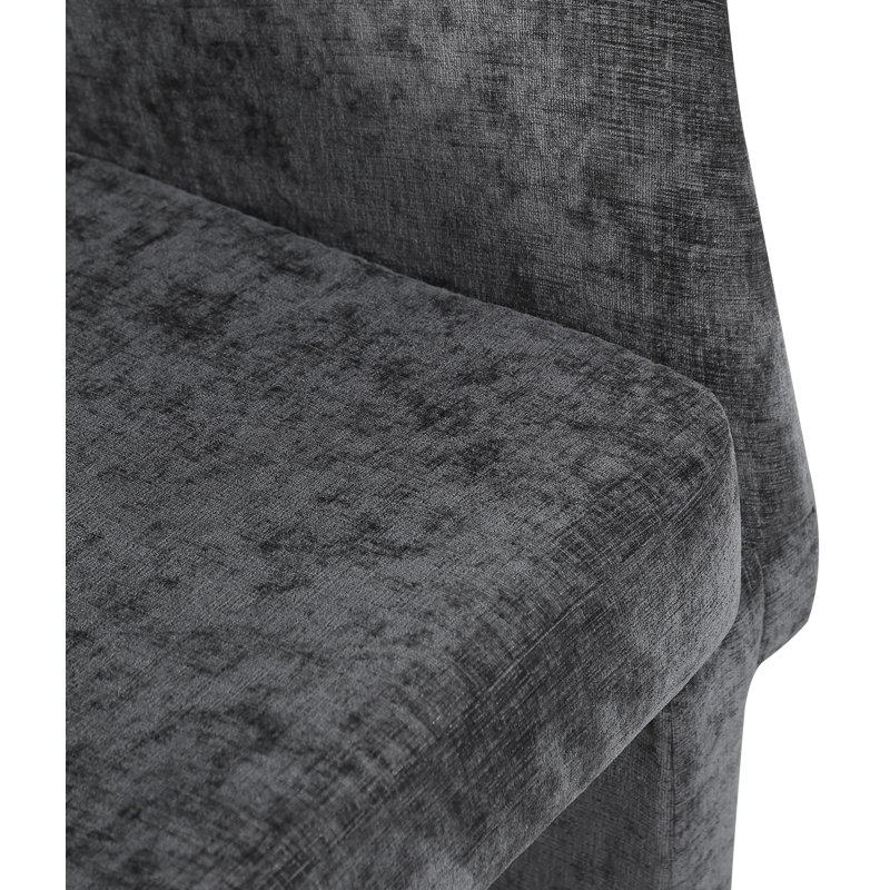 Emmet Fabric Dining Chair, Black Chenille Fabric