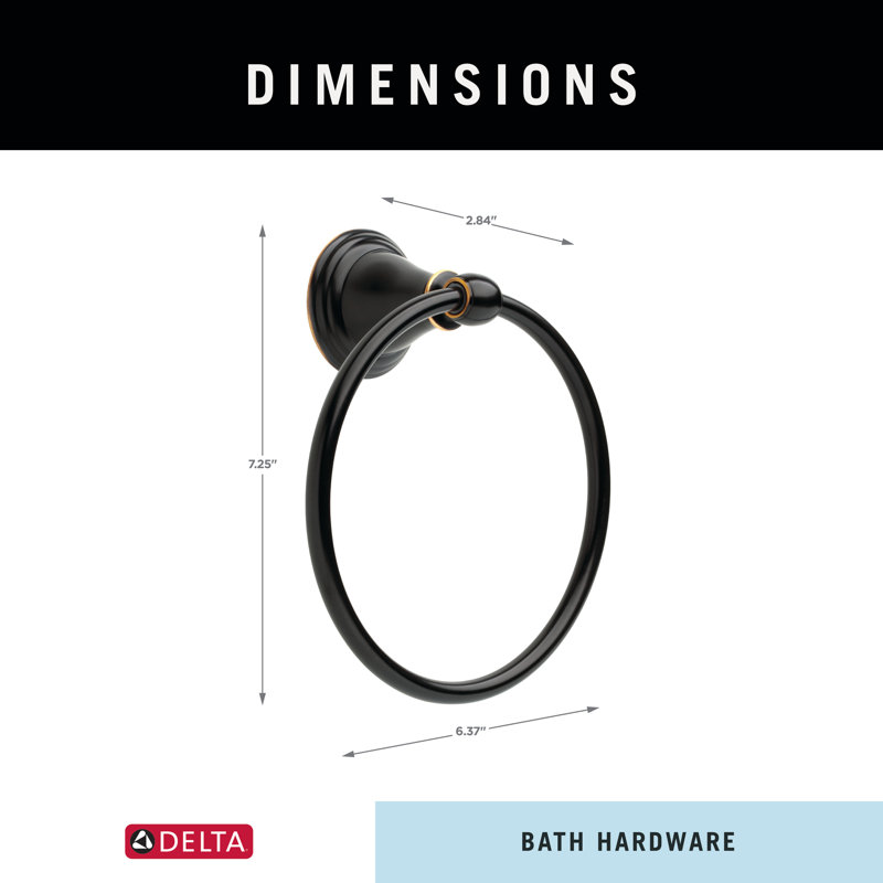 Windemere Wall Mount Round Closed Towel Ring Bath Hardware Accessory, Oil Rubbed Bronze