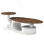 Ensemble de 2 tables gigognes de luxe, solution de rangement élégante pour le salon, conception ovale et ronde, tables centrales et d'appoint polyvalentes-271363132