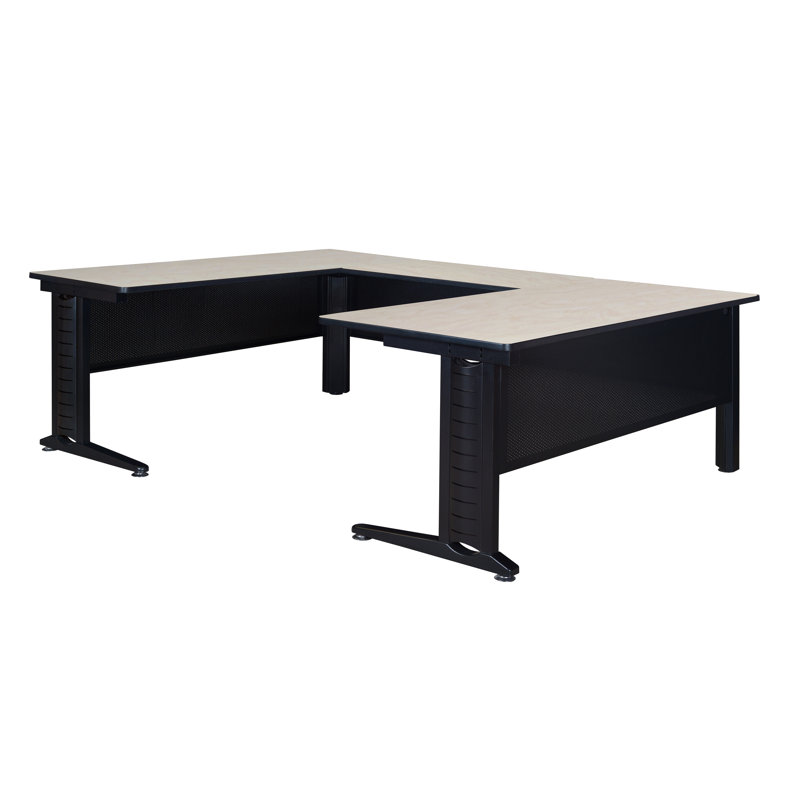 Nevjana Fusion U Shape Desk Shell, Maple, 29" H x 66" W x 102" D, 48"