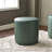 18" Wide Faux Leather Round Upholstered Ottoman-1900555100