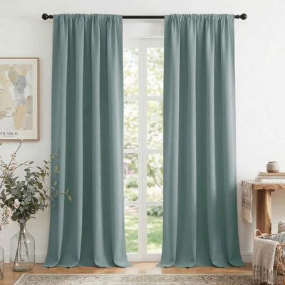 Blackout Curtains for Bedroom, Thermal Insulated Drapes Rod Pocket Privacy Protected Window Panels for Living Room, 2 Panels