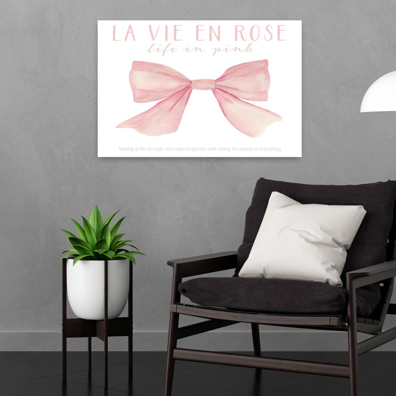 La vie en rose romantique, fantaisiste, art abstrait rose, H 16 po x l 24 po