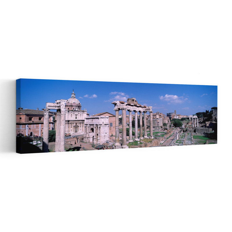 Roman Forum Rome Italy 1 Piece Wrapped Canvas Panoramic Wall Art, 30.48 cm H x 91.44 cm W