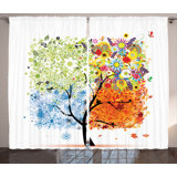 Polyester Semi Sheer Curtain Pair