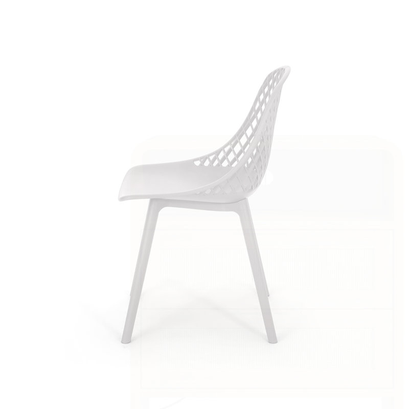 Ensemble de 2 chaises de jardin d'extérieur style campagne moderne, Blanc