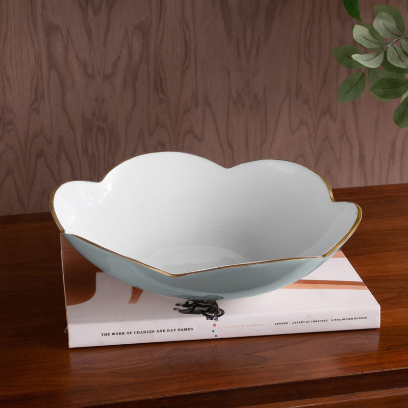 Bol Encanto Amelia, Blanc / Ardoise, 11.75"