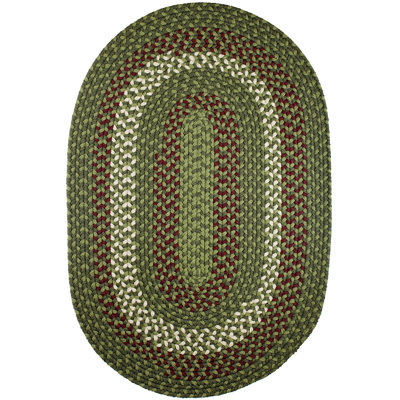Tapis d'intérieur / extérieur vert tressé à la main Charlise