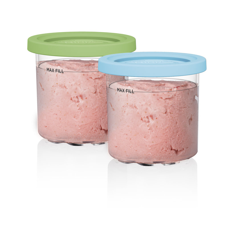 Ninja CREAMi Pints 2 Pack, Clear/Lime/Aqua