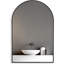 Miroir mural de salle de bain arqué en métal noir 20 x 30 pouces - Verre haute définition 4 mm, finition rouille, cadre simple de qualité d'installation non déformée, installation-1906032696-1906032694