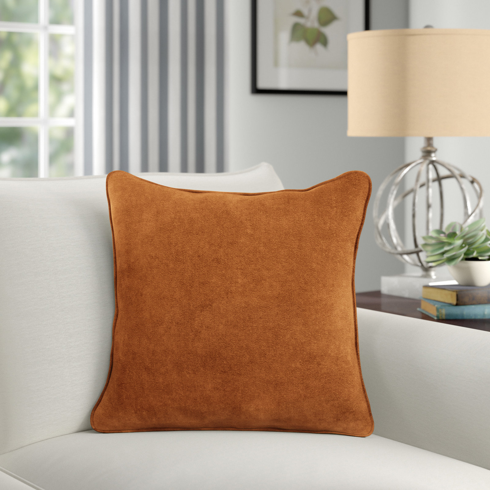 Safflower Ally Throw Pillow, Dark Orange, Pillow Cover Only - No Insert