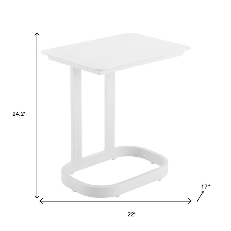 Table d'appoint extérieure 22 po en aluminium blanc