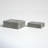 Set of 2 Pinstripe Storage Boxes 10" & 12", White and Gray Polyresin Decorative Keepsake Boxes
