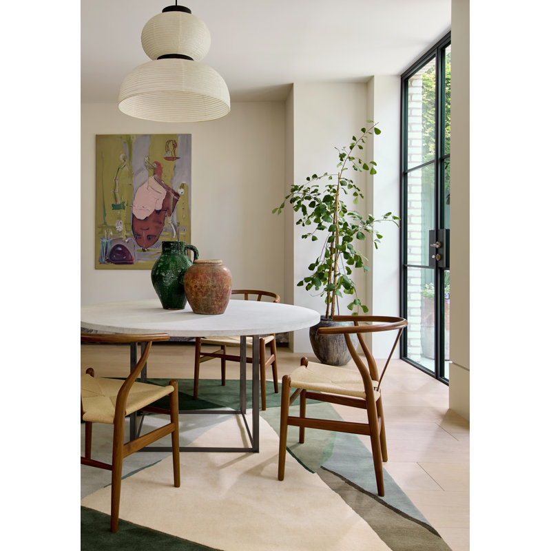 Sumi Reflect Hand Tufted Wool Abstract Area Rug in Fern/Pistachio, Rectangle 6'7" x 9'2"