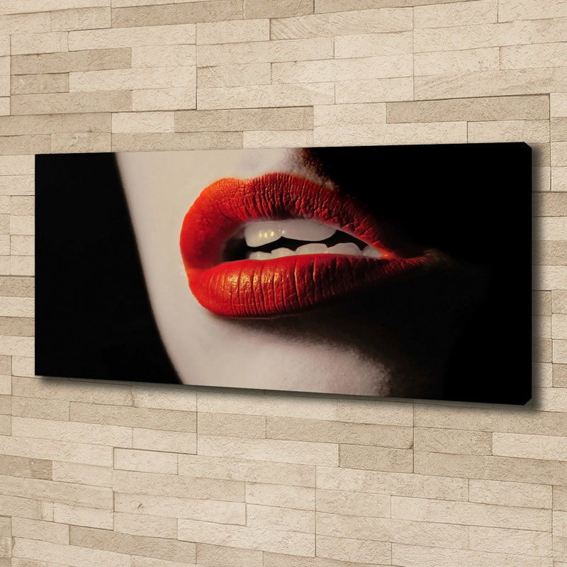 Red Lips - No Frame Print on Canvas