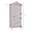 Armoire de rangement en bois 36 po x 25 po x 79 po, organisateur de rangement pour outils à 4 niveaux, 3 tablettes