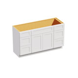 Base de meuble-lavabo à simple cuve 60 po avec portes à revêtement UV et à fermeture en douceur Lotus