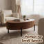 Table basse réglable en hauteur de 43,3 pouces avec placage en bois massif, rangement moderne et hauteur réglable pour une utilisation polyvalente dans les salons, les chambres à coucher, les appartements ou les bureaux